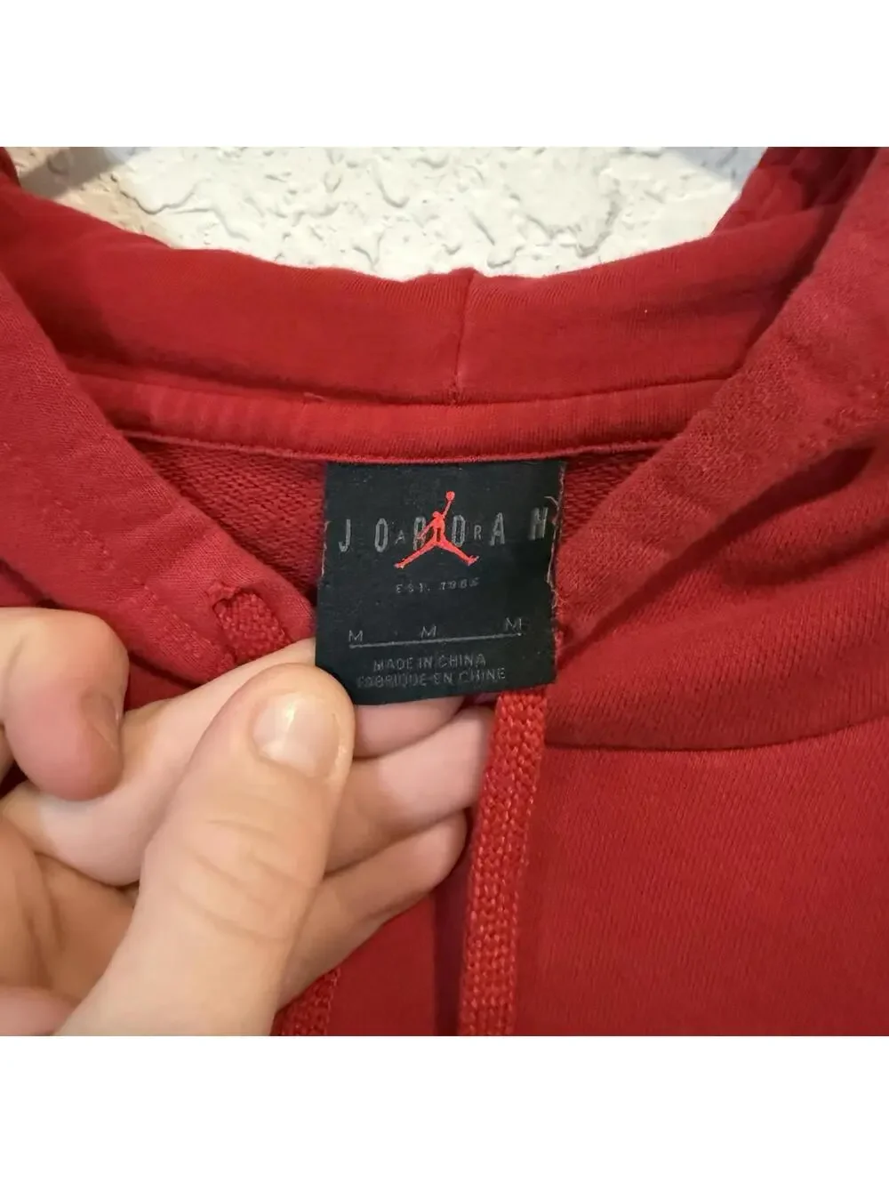 Nike‎ Air Jordan Legacy FIBA RARE Red Basketball Hoodie Men's Size Medium